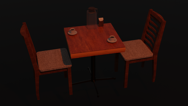 カフェのテーブルセット『Blender3Dモデル』