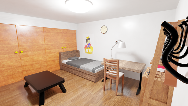 寝室『Blender3Dモデル』