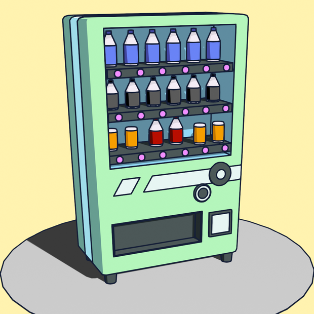 自動販売機(カートゥーン調)『Blender3Dモデル』