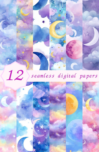 くすみカラー×アンティークゴールドの星柄12種｜Celestial Chic Vol.4 Muted Starlight