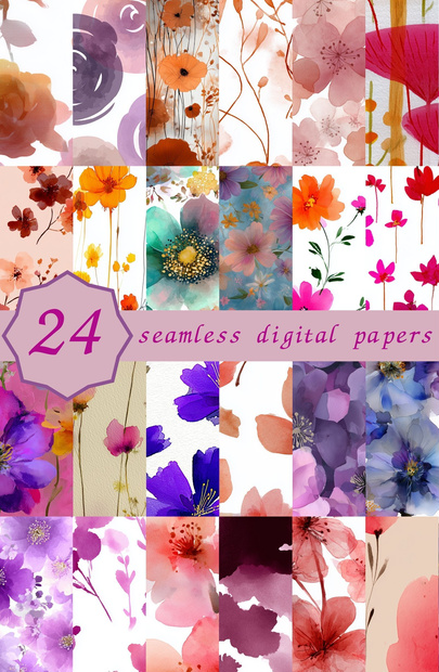 ベリー×プラムの大胆な花柄24種│BoldBlooms Vol.2 BerryPlum