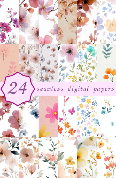 ピンクブラッシュの小花柄24種｜DitsyFlorals Vol.2 PinkBlush