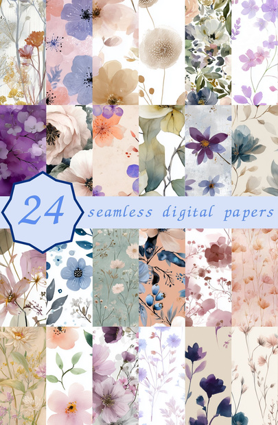 くすみニュートラルの花柄24種｜DustyMuted Vol.1 SoftNeutral