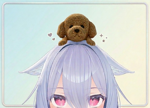 桔梗対応　頭にのせるワンちゃんのぬいぐるみ（トイプードル）