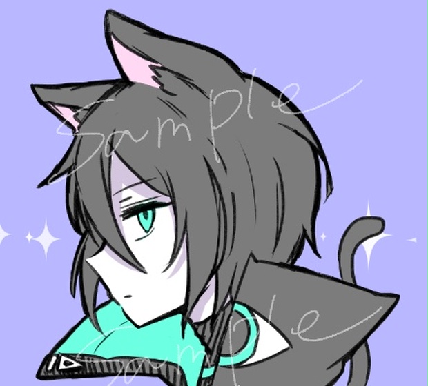 猫耳零夜の缶バッチ 夜空の宝石 Booth