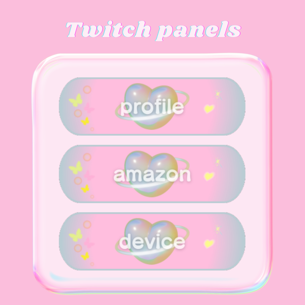 Twitchパネル・バナー・Twitch Panels【y2k heart】