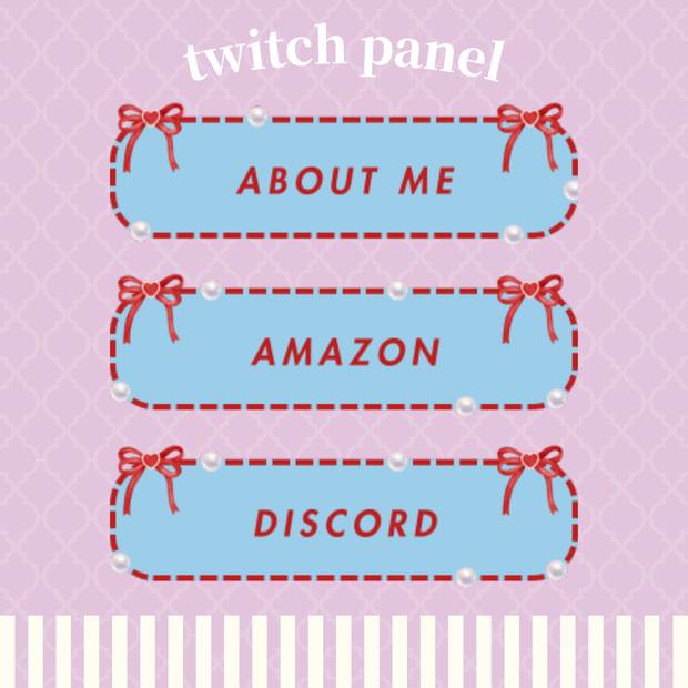 Twitchパネル・バナー・Twitch Panels【レトロBLUE＆RED】