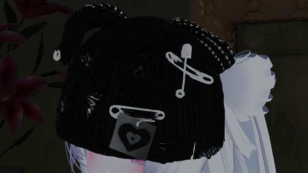 【複数アバター対応】🐾🖤 Punk Puppy Beanie 🖤🐾