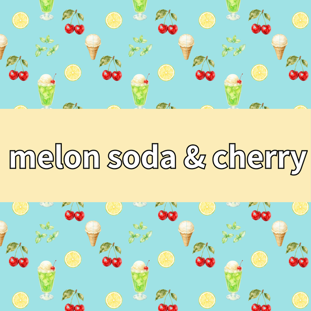 melon soda & cherry　パステルブルー