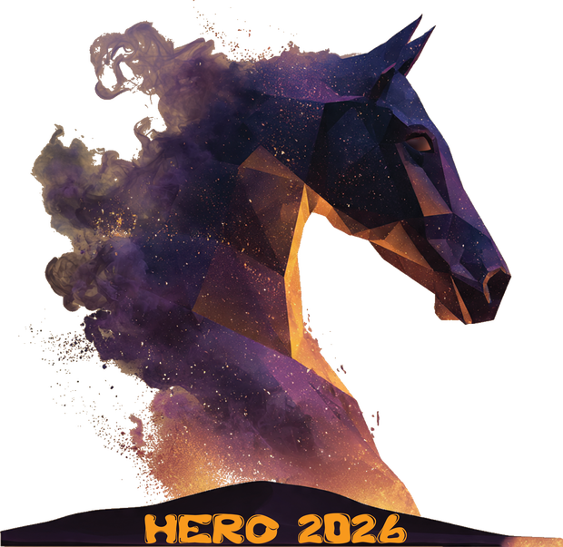 HERO 2026 Cosmic Geometric Horse Graphic Tee