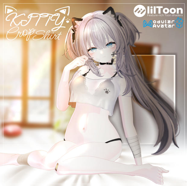 【16アバター対応】 Kitty Crop Shirt ₍=^･ω･^=₎っ 【VRCHAT】