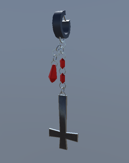 【VRChat用アクセサリー】十字と宝石ののピアス