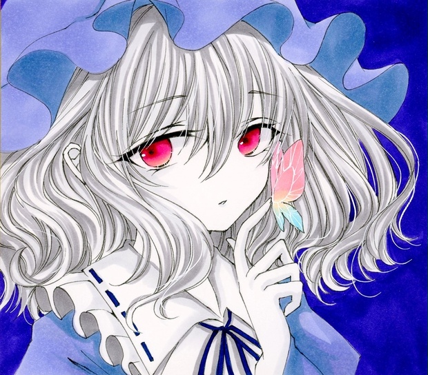 東方project 西行寺幽々子 イラスト色紙