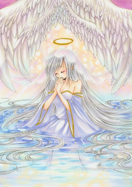 手描きイラスト*オリジナル 天使ちゃん43【A5】ラフ付 手描き