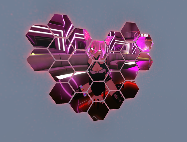 A love photo frame made of hexagon.