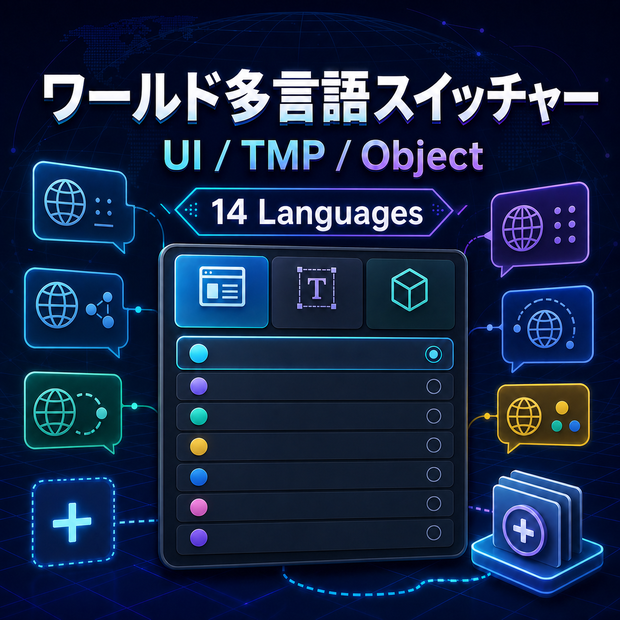 【VRChatワールド向け】ワールド多言語スイッチャー｜UI Text・TMP・Object対応（UdonSharp）