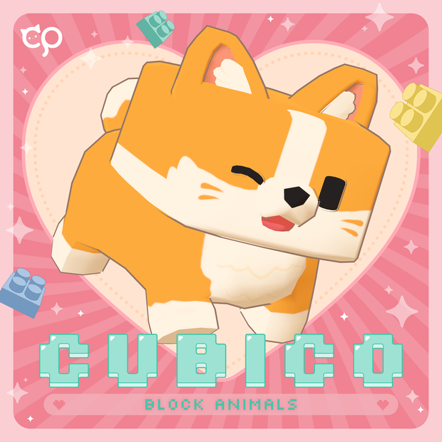 『CUBICO – Block Animals』CatPrincess オリジナル3Dモデル #CUBICO3D