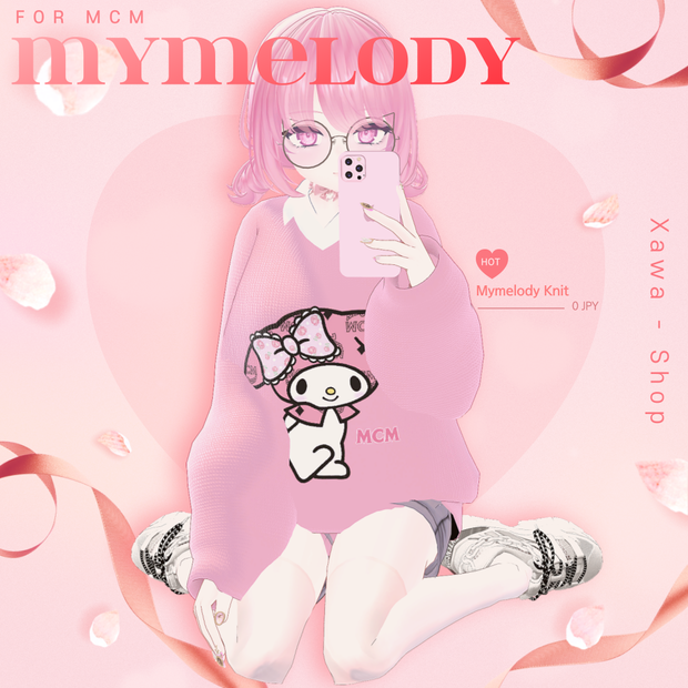 FREE 2 Style [Knitted Sweater] Fluffy Mymelody - only Maya texture