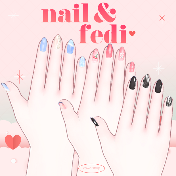 3 Style Nail and pedicure texture - only selestia / 3スタイルネイルとペディキュアテクスチャ-のみセレスティア