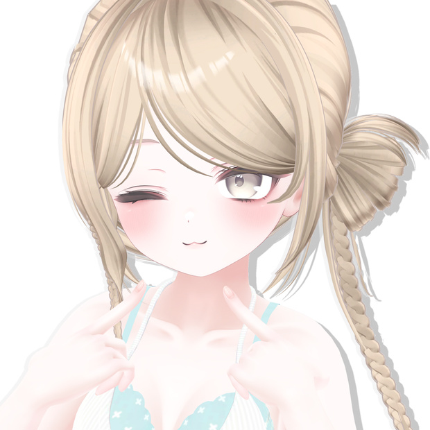【🎀SALE🎀】 【7 アバター対応】【VRC Hair】 Side Braid Bun Hair