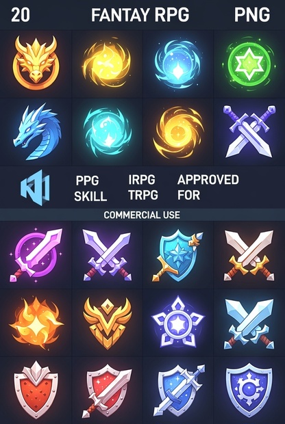 【50個限定】ファンタジーRPGスキルアイコンコレクション / Fantasy RPG Skill Icons Collection
