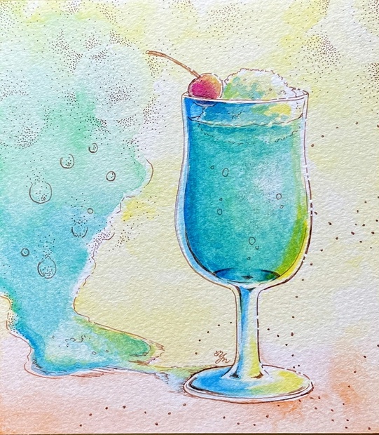 海岸のメロンソーダ　　絵画原画 file.jpg