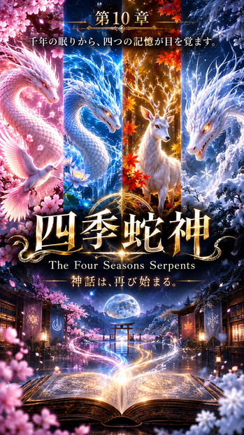 【高画質スマホ壁紙・画像素材】四季蛇神 - The Four Sublime Serpents -