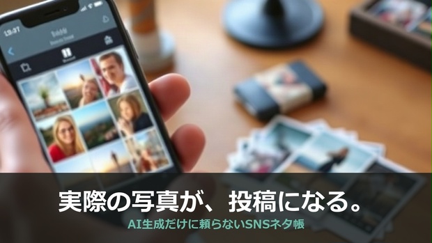SNSネタ帳スターターキット｜実際の作業写真を送るだけで、AI生成に頼らないリアルな投稿になる