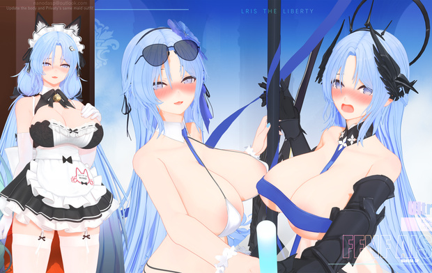 ALSACE MMDモデルAdult version PMX  update    AlsaceMaid v1.1 SwimsuiDoubleponytail v1
