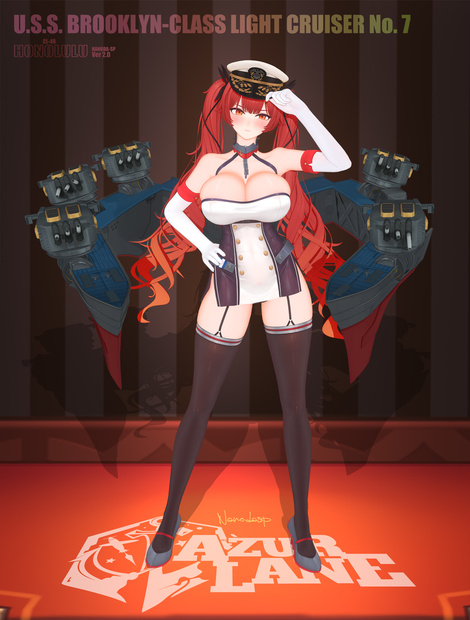 ホノルル Azurlane Honolulu NANODA_SP ver2.1 & Maid ver  MMD model