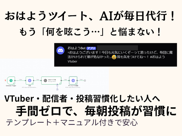 ゼロからできる！毎朝おはよう自動投稿Bot【n8n＋ChatGPT】完全導入テンプレート