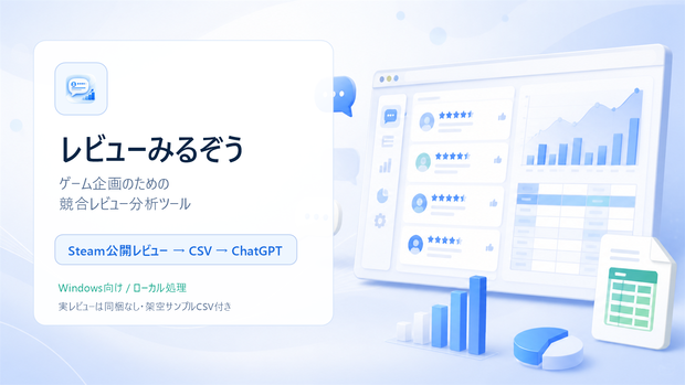 レビューみるぞう - ゲーム企画のための競合レビュー分析ツール