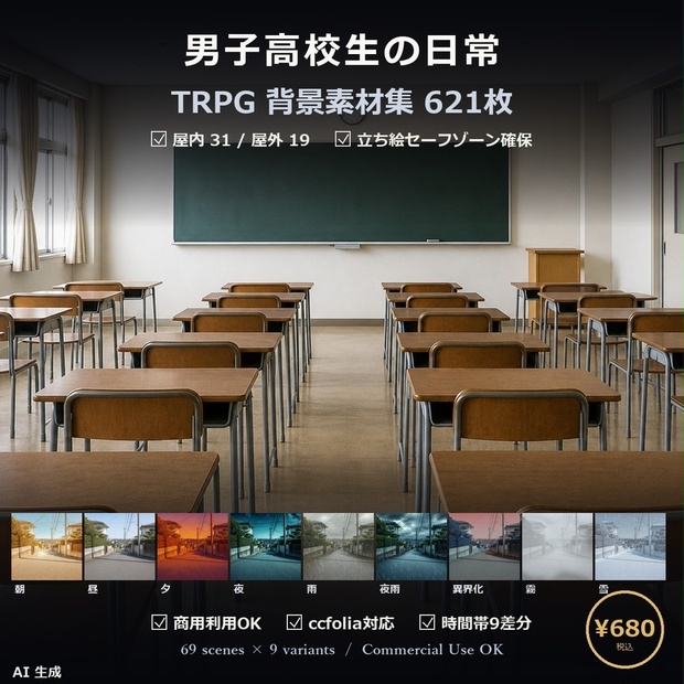 男子高校生の日常 TRPG背景素材