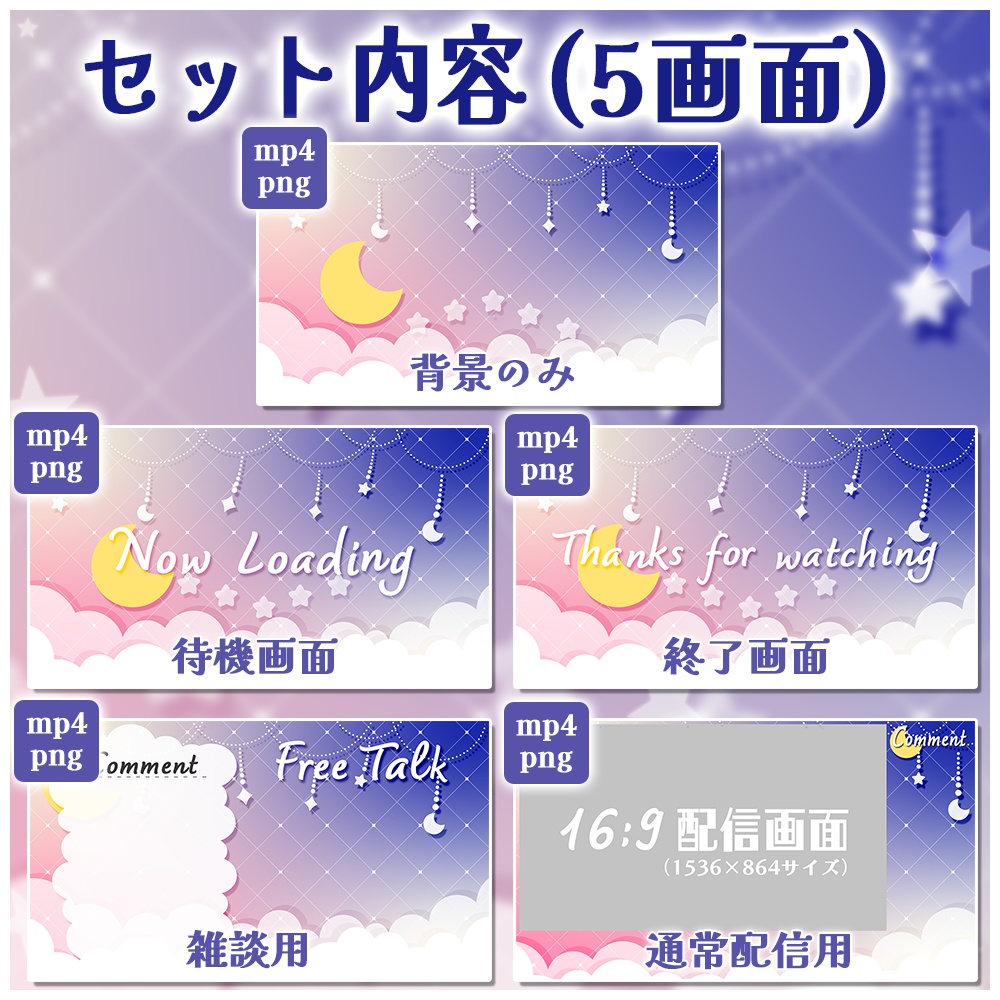 動く配信画面(ゆめかわガーランド)