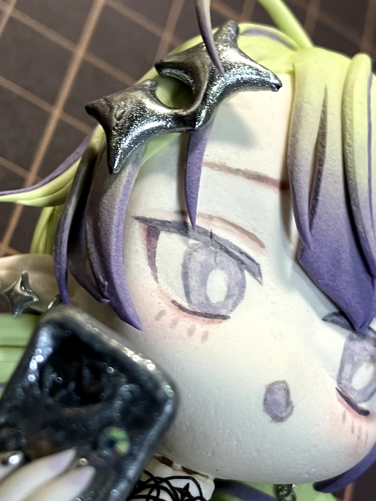 【オリジナル】粘土フィギュア💜💚【胸像タイプ】