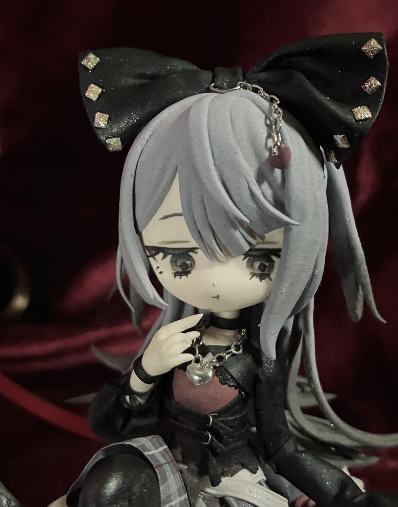 【オリジナル】粘土フィギュア🍰🎀🖤【ヴィネット風】