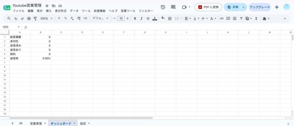 YouTube営業管理テンプレート|営業リスト管理を自動化するGoogleスプレッドシート+GASツール