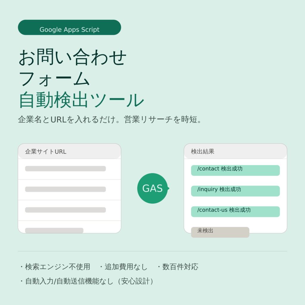お問い合わせフォーム自動検出ツール