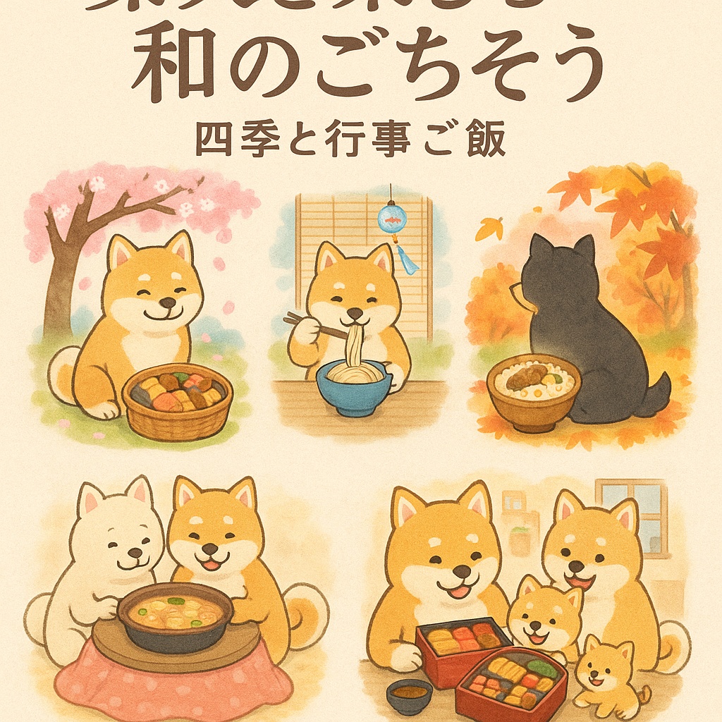 🐾【和食四季＋行事ごはん】柴犬たちのほっこり和食イラスト集🐾