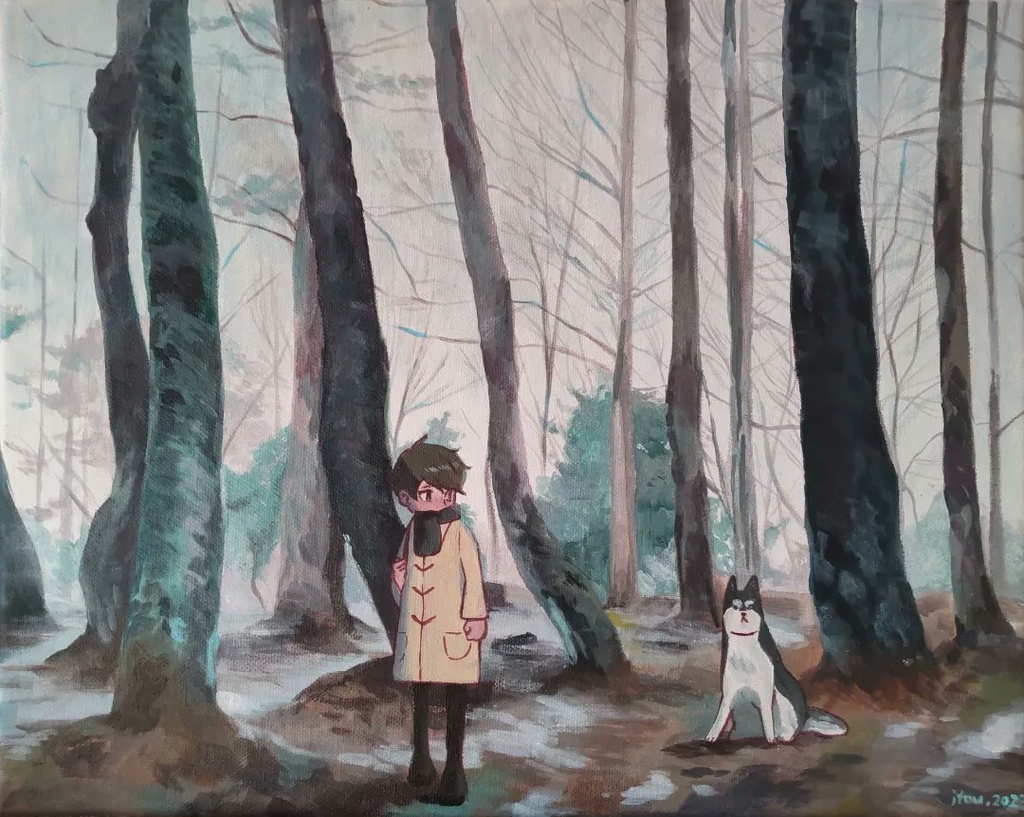 キャンバス原画「winter forest」