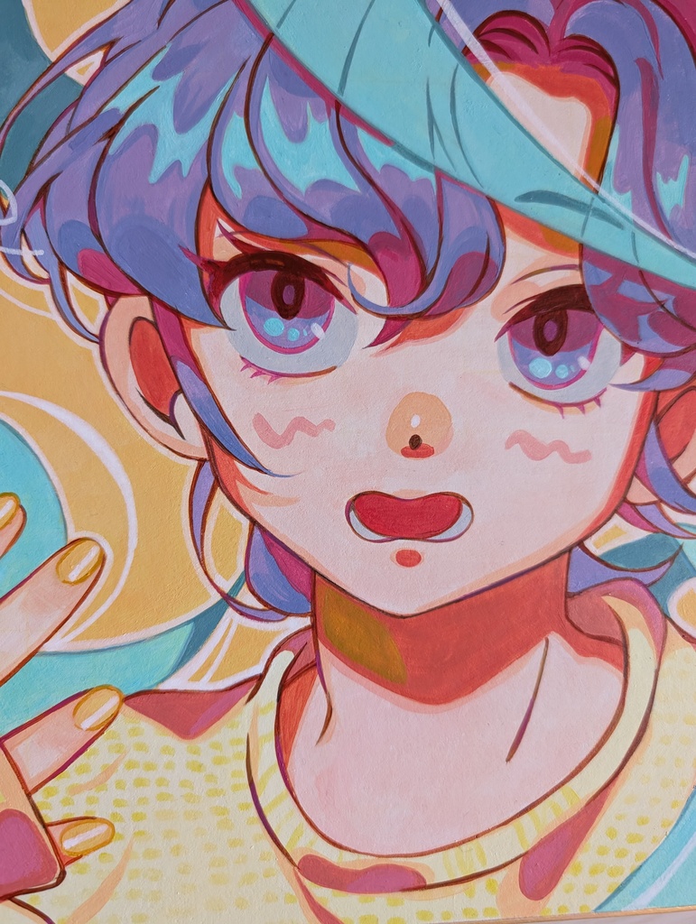 色紙イラスト原画「ribbon」