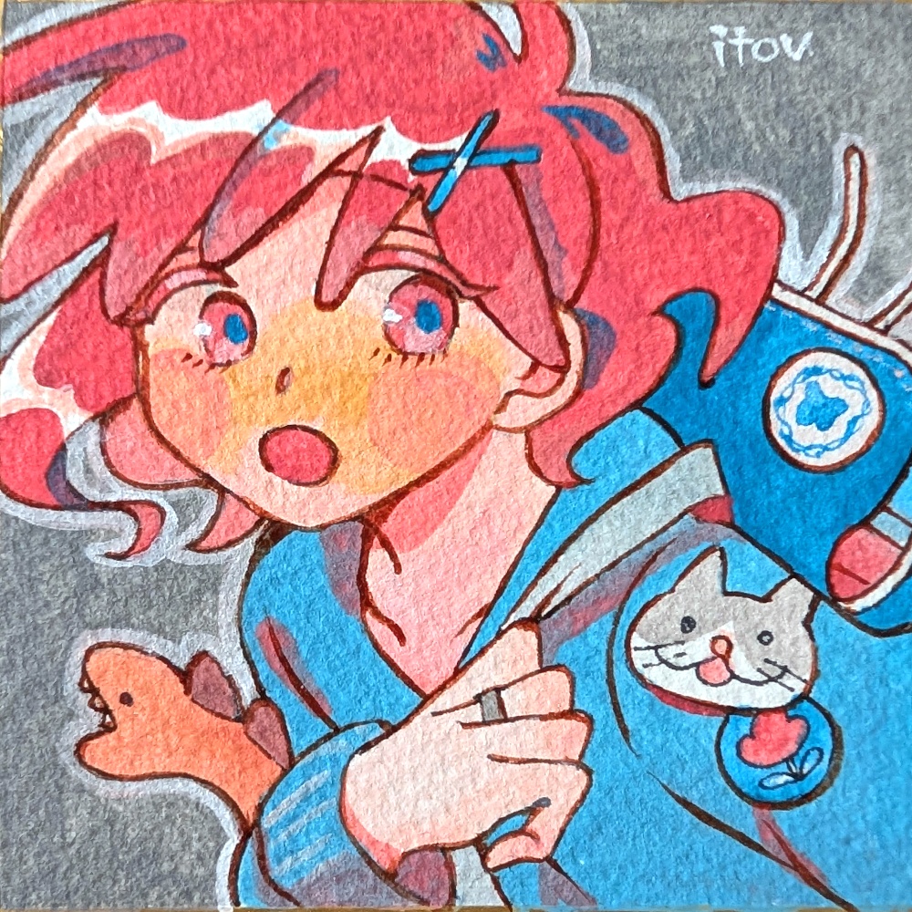 豆色紙イラスト原画