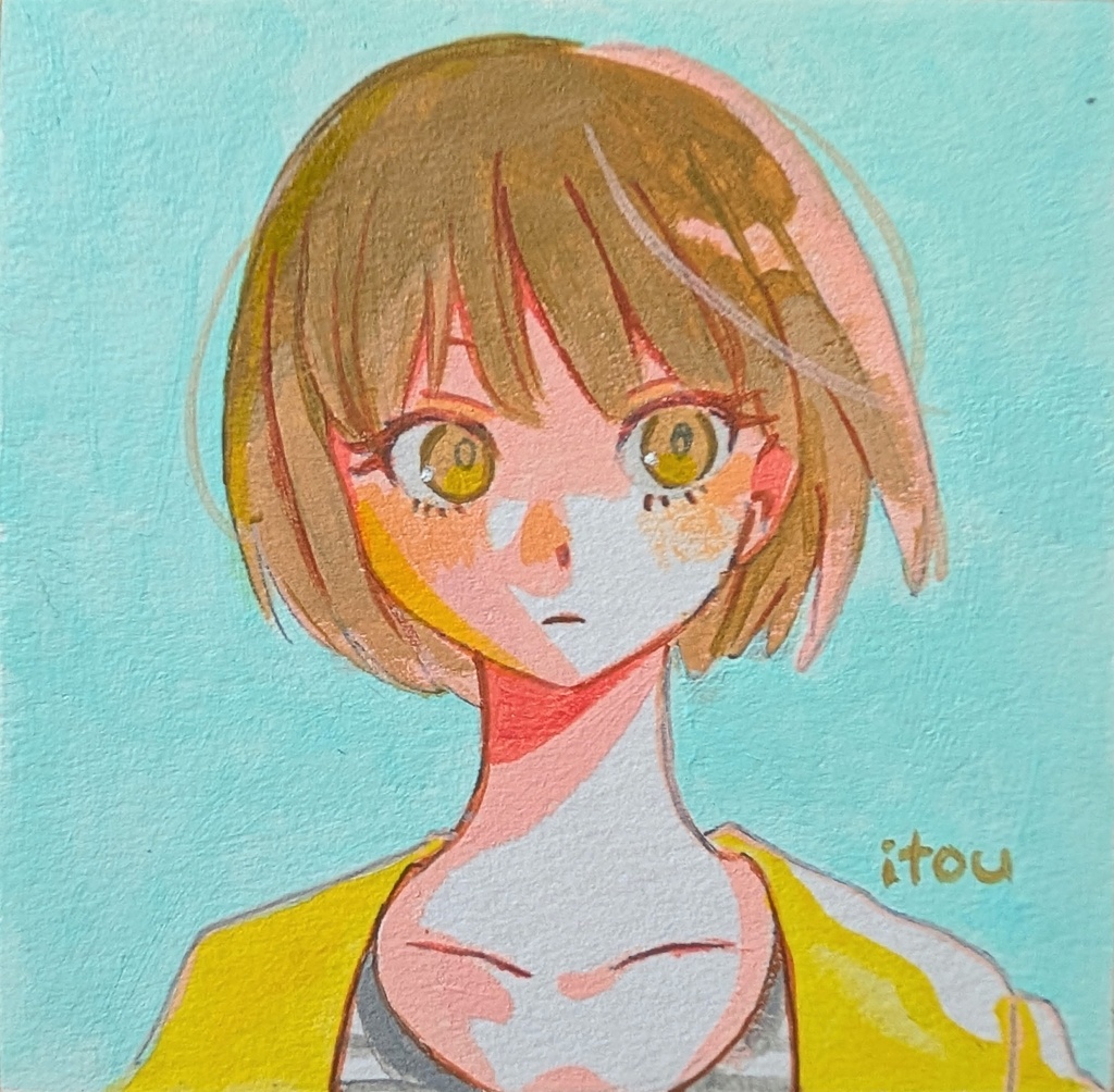 豆色紙イラスト原画
