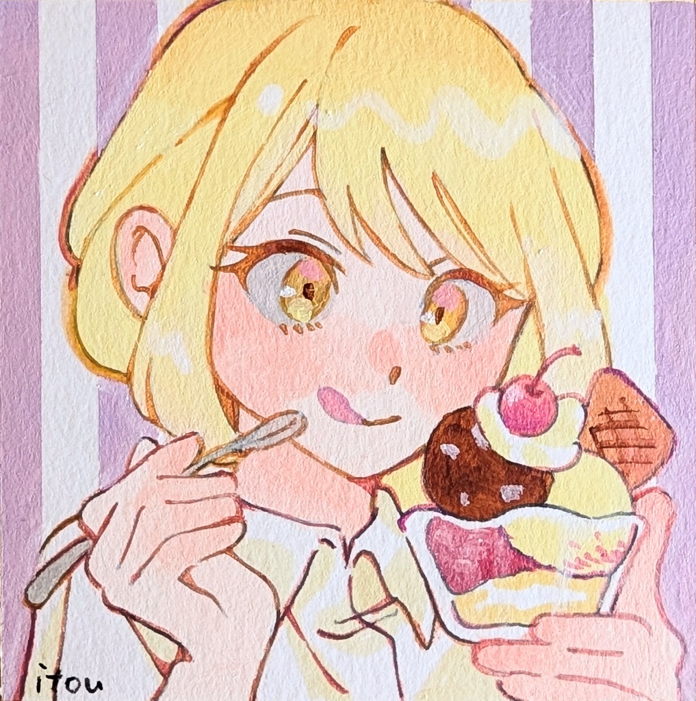 豆色紙イラスト原画
