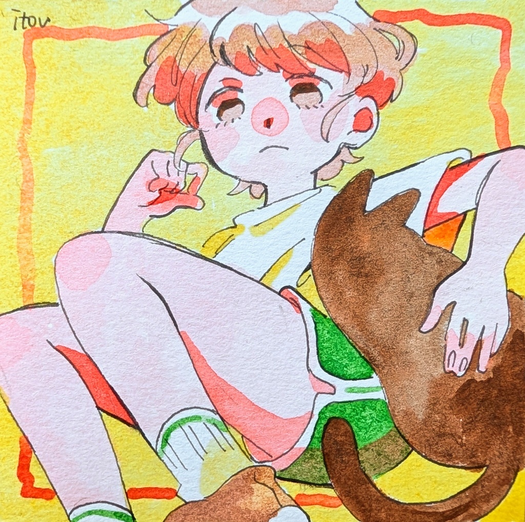 豆色紙イラスト原画