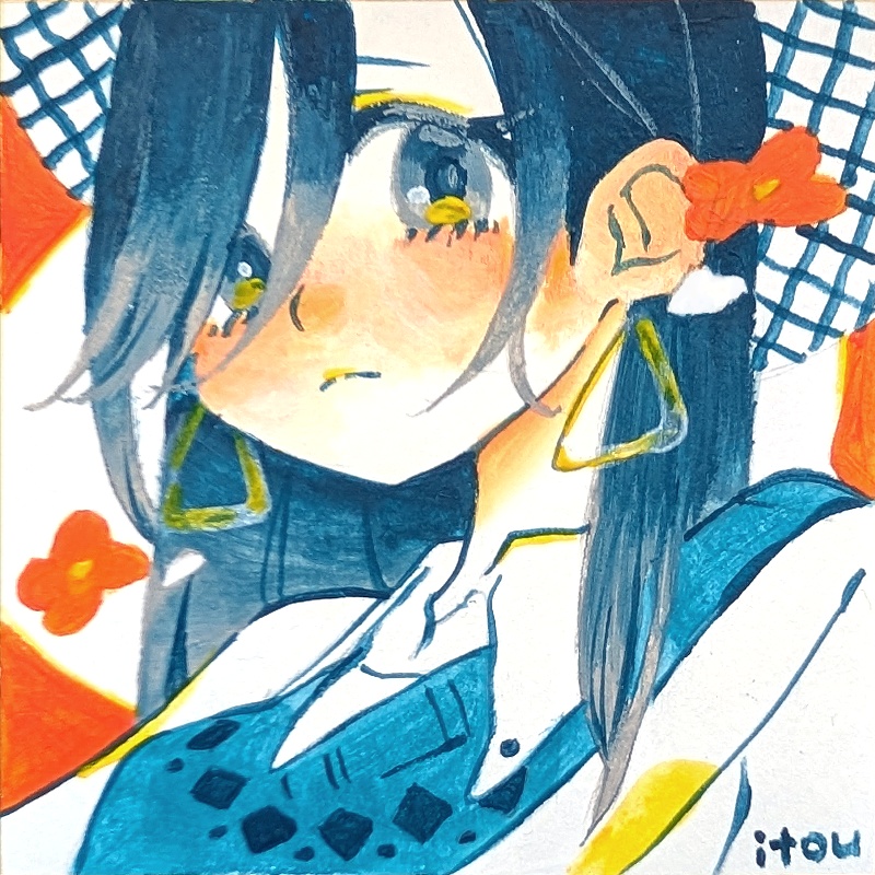 豆色紙イラスト原画