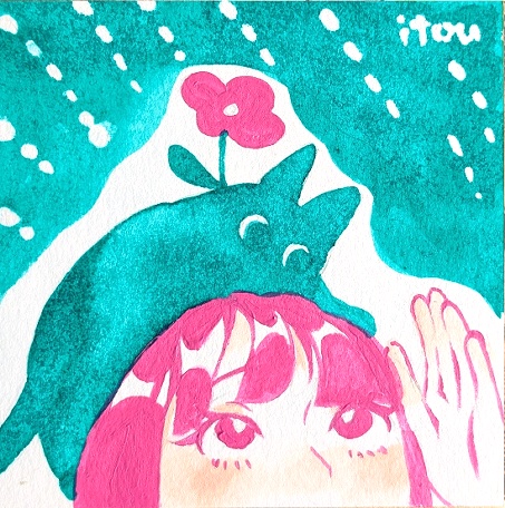 豆色紙イラスト原画