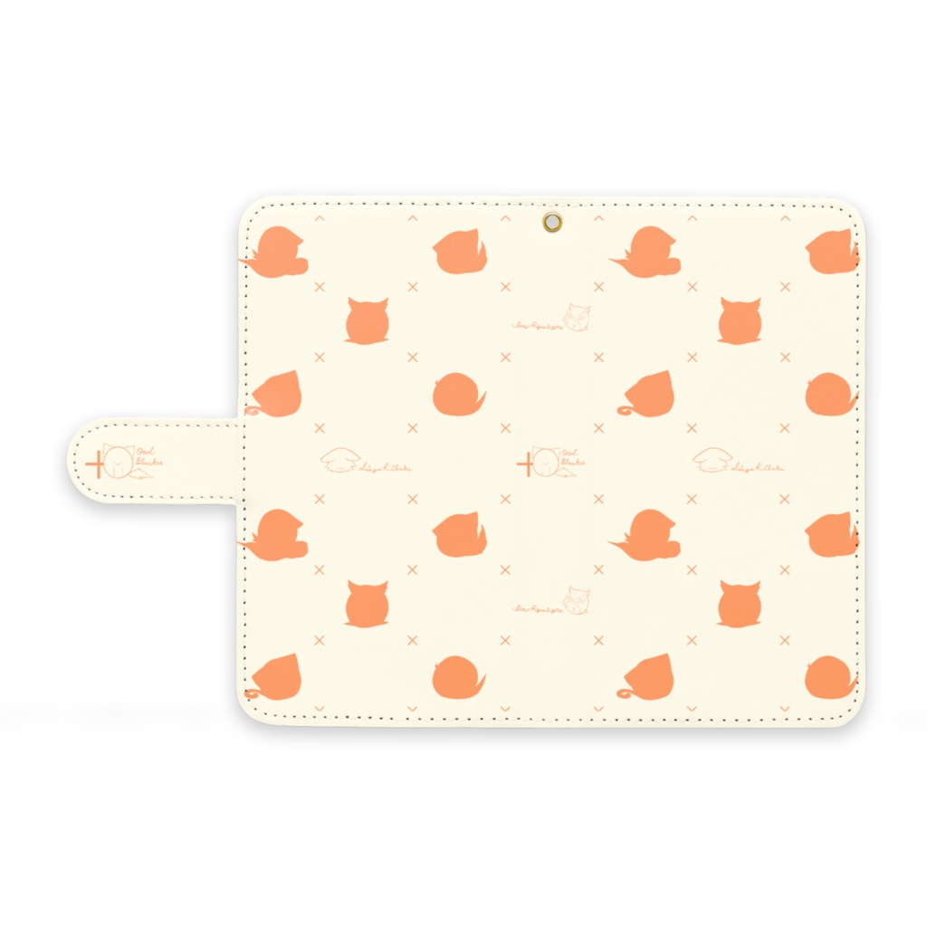 Owl Blanket 手帳型Androidケース|デザイン3種(ブラウン・ホワイト・ホワイト×オレンジ)|Mサイズ