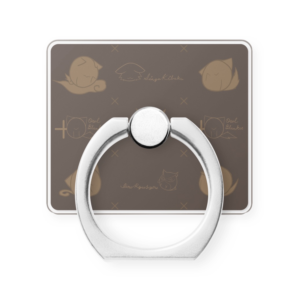 Owl Blanket スマホリング|デザイン3種(ホワイト・ブラウン・ホワイト×オレンジ)