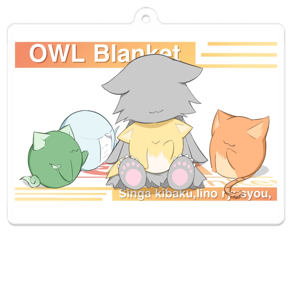 アクリルキーホルダー|デザイン2種(キバクマShop、3周年記念)|サイズ:70 x 70 (mm)